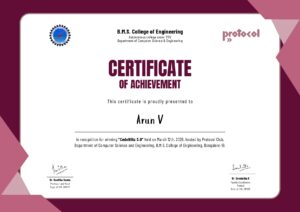 Outstanding Achievement in CodeBlitz 3.0 Arun V page 0001